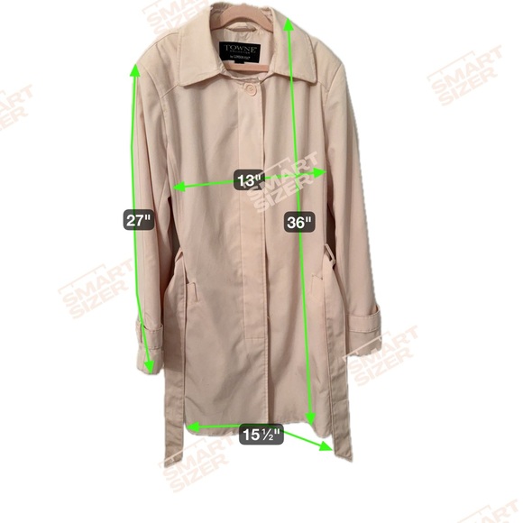 London Fog Trench Coat Pale Pink Medium Towne Collection - Picture 8 of 9
